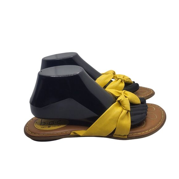 BOC Born Concept Vegan Leather Yellow Bows Flip Flops Size 9M Sandals Thongs - Picture 3 of 9